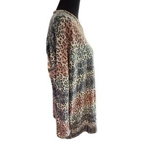 BomBom SuperSoft Pastel and Leopard Oversized Tunic Sweater Size Small